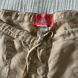 Juicy Couture beige linen drawstring pants